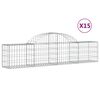 vidaXL Lučne gabionske ko&scaron;are 15 kom 200x30x40/60 cm pocinčano željezo