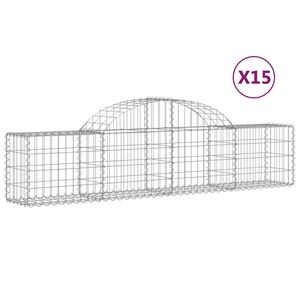 vidaXL Lučne gabionske ko&scaron;are 15 kom 200x30x40/60 cm pocinčano željezo