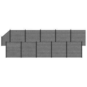 vidaXL Set ograde 1830 x 186 cm WPC i aluminij Siva