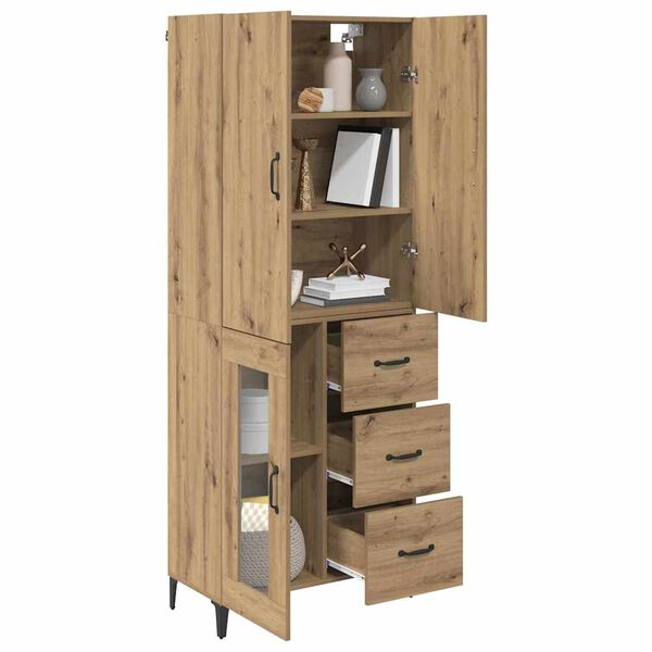 vidaXL Highboard Umjetnički hrast 69,5 x 34 x 180 cm Konstruirano drvo