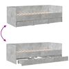 vidaXL Dnevni krevet s ladicama bez madraca siva boja betona 90x200 cm
