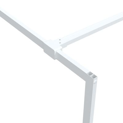 vidaXL Pregrada za tuš bijela 140 x 195 cm s prozirnim staklom ESG