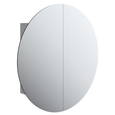 vidaXL Kupaonski ormarić s okruglim ogledalom LED Siva 54x54x17,5 cm