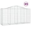 vidaXL Lučne gabionske ko&scaron;are 9 kom 200x50x100/120cm pocinčano željezo