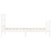 vidaXL Okvir kreveta s uzglavljem bijeli mali od masivnog drva