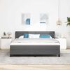 vidaXL Boxspring krevet s madracem Tamno siva 180 x 200 cm tkanina