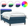 vidaXL Box Spring krevet s madracem i LED tamnoplavi 100x220 cm bar&scaron;un