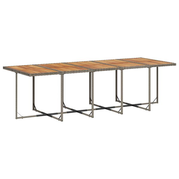 vidaXL 11-dijelni vrtni blagovaonski set s jastucima poliratan sivi