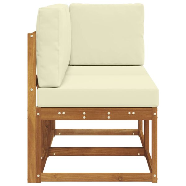 vidaXL Vanjski srednji i kutni kauč s jastukom 2 Komad Prirodna i krem