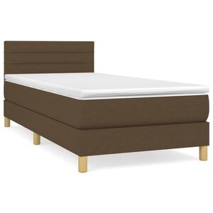vidaXL Krevet s oprugama i madracem tamnosmeđi 80x200 cm od tkanine