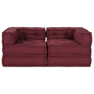 vidaXL Modularna sofa 2 pcs Bordo 140 x 70 x 56 cm Tkanina