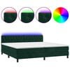 vidaXL Krevet box spring s madracem LED tamnozeleni 200x200 cm bar&scaron;un