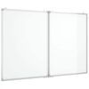 vidaXL Magnetna bijela ploča sklopiva 120 x 100 x 1,7 cm aluminijska