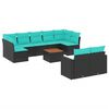 vidaXL 10-dijelni set vrtnih sofa od poliratana s jastucima crni