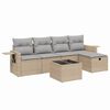 vidaXL 6-dijelni set vrtnih sofa s jastucima bež od poliratana