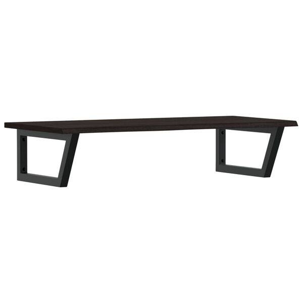 vidaXL Zidna polica za umivaonik od čelika i masivne hrastovine