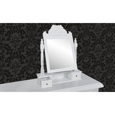 vidaXL Toaletni stolić s pravokutnim nagibnim ogledalom MDF