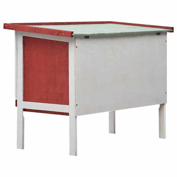 vidaXL Vanjska kućica za zečeve s 1 katom crvena drvena