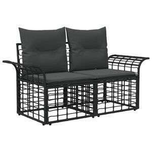 vidaXL Vanjski loveseat 2 kom. 2-Broj sjedala Crna i tamno siva