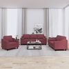 vidaXL 3-dijelni set sofa s jastucima crvena boja vina od tkanine