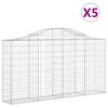 vidaXL Lučne gabionske ko&scaron;are 5 kom 200x30x100/120cm pocinčano željezo