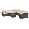 vidaXL 11-dijelni set vrtnih sofa od poliratana s jastucima crni