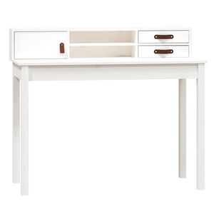 vidaXL Radni stol bijeli 110 x 50 x 93 cm od masivne borovine