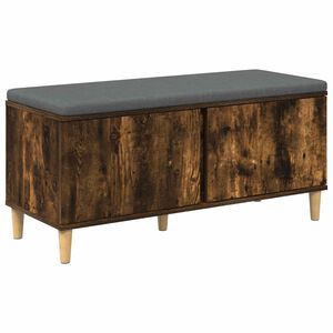 vidaXL Klupa za hodnik s jastukom Dimljeni hrast 100 x 38 x 46 cm