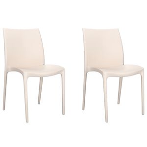 vidaXL Vrtne stolice 2 kom krem 50 x 46 x 80 cm od polipropilena