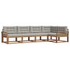 vidaXL Set vanjskih sofa 5 kom. Prirodna i svjetlosiva