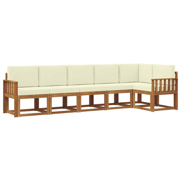 vidaXL Set vanjskih sofa s jastukom 6 pcs Prirodna i krem