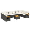 vidaXL 11-dijelni set vrtnih sofa od poliratana s jastucima crni