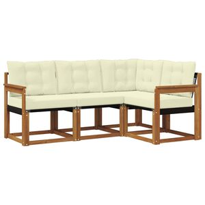 vidaXL Set vanjskih sofa 4 kom. Prirodna i krem