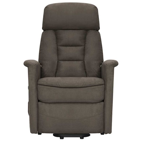 vidaXL Masažna fotelja na podizanje od mikrovlakana tamnosiva