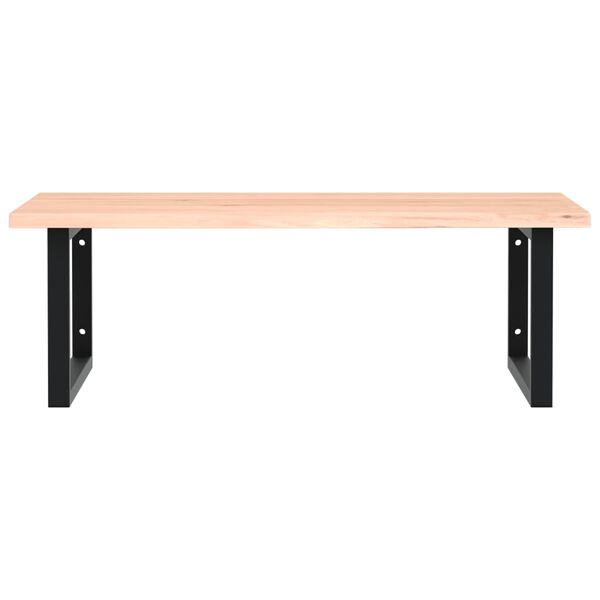 vidaXL Zidna polica za umivaonik od čelika i masivne hrastovine