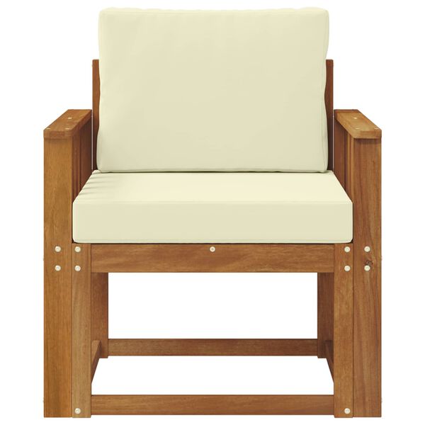 vidaXL Vanjski kauč Čvrsto drvo akacije i poliester Prirodna