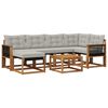 vidaXL Set vanjskih sofa s jastukom 7 pcs Prirodna i svjetlosiva