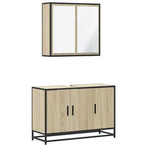 vidaXL 2-dijelni set kupaonskog namje&scaron;taja boja hrasta sonome drveni