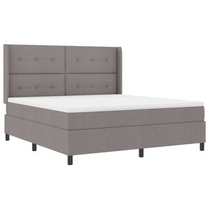 vidaXL LED Box Spring Krevet Sivo-smeđa 180 x 200 cm tkanina