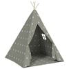 vidaXL Dječji &scaron;ator tipi od poliestera s torbom sivi 115x115x160 cm