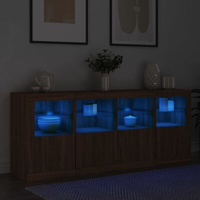 vidaXL Komoda s LED svjetlima boja smeđeg hrasta 163x37x67 cm