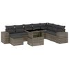 vidaXL 9-dijelni set vrtnih sofa od poliratana s jastucima sivi