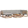 vidaXL Set vanjskih sofa s jastukom 7 pcs Prirodna i svijetlo siva