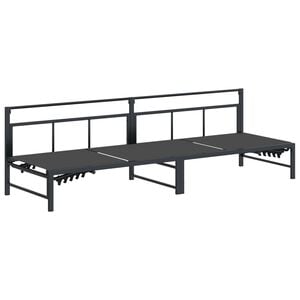 vidaXL Ležaljka Crna 200 x 62 x 59,5 cm Tekstilen