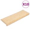 vidaXL Prostirke za stepenice 10 kom 65x21x4 cm krem pravokutni rub