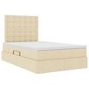 vidaXL Krevet s prostorom za pohranu s LED-om Krema 120 x 200 cm