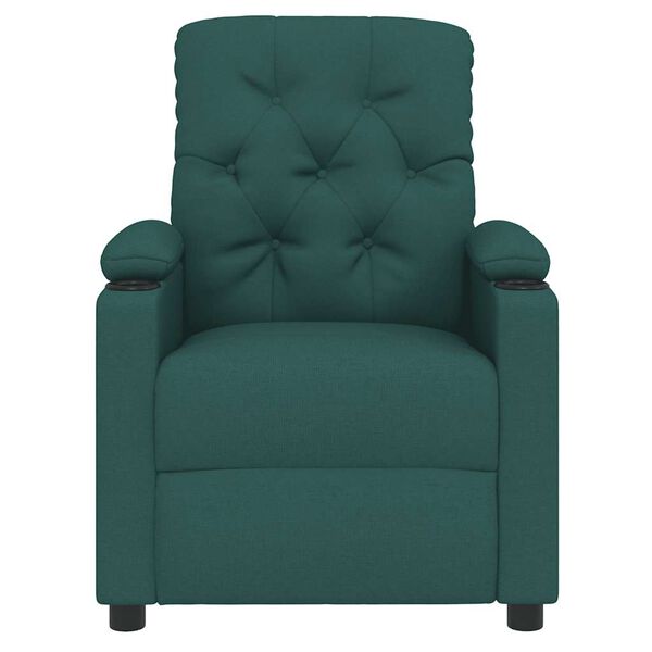 vidaXL Naslonjač od tkanine tamnozeleni