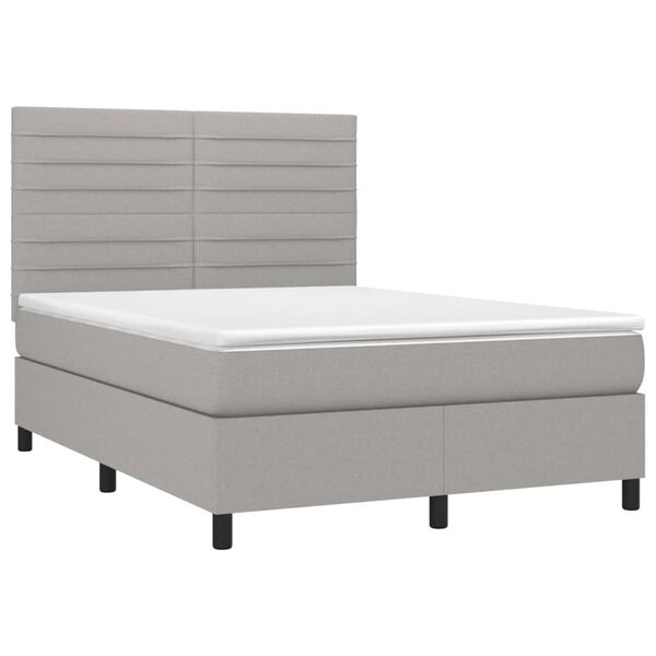 vidaXL Krevet box spring s madracem svjetlosivi 140x200 cm od tkanine