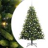 vidaXL Umjetno savitljivo božićno drvce s 300 LED dioda Zelena 180 cm