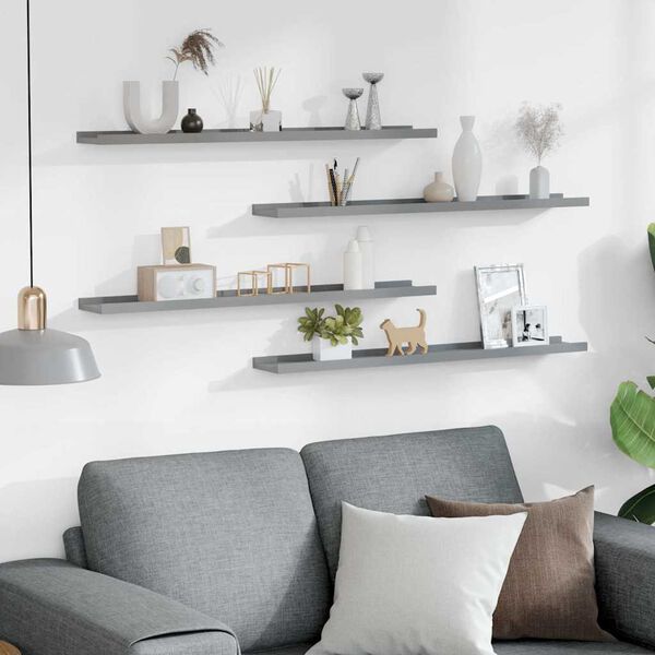 vidaXL Zidne police 4 kom sive 80 x 9 x 3 cm